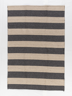 Alfombra tejida rayada 1.30m x 2m beige y gris oscuro - comprar online