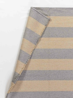 Alfombra tejida rayada 1.30m x 2m beige y gris - comprar online