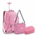 KIt Mochila Juvenil Feminina Com Rodinhas Estojo e Lancheira Matelassê - IsKids Brinquedos