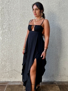 VESTIDO MIDI LARISSA PRETO