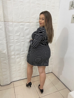 VESTIDO VISCOLYCRA LISTRAS COM AMARRAÇÃO - comprar online