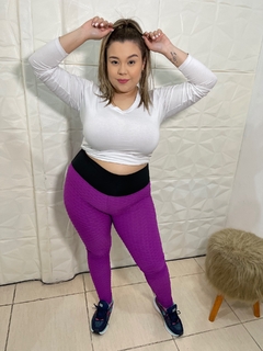 LEGGING EMPINA BUMBUM FLOCADO ROXO na internet