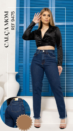 CALÇA JEANS MOM ESCURA