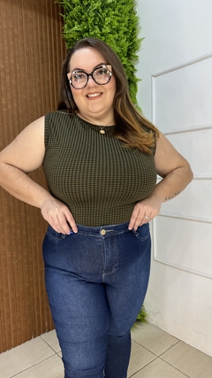 BODY REGATA JACARZINHO VERDE PLUSSIZE