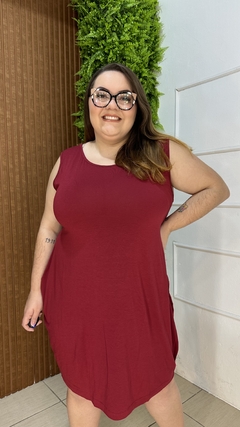 VESTIDO REGATA VISCOLYCRA BÁSICO PLUSSIZE MARSALA