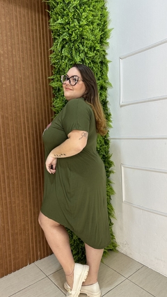 VESTIDO CAMISÃO VISCOLYCRA PLUSSIZE VERDE MILITAR - comprar online