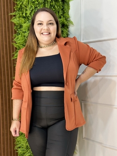 BLAZER NEOPRENE PLUSSIZE COM COSTURA TELHA