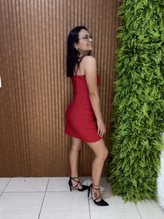 VESTIDO MONTARIA TUBINHO DRAPEADO VERMELHO - comprar online