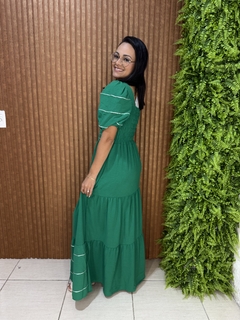 VESTIDO LONGO DUNA TRÊS MARIAS VERDE - comprar online