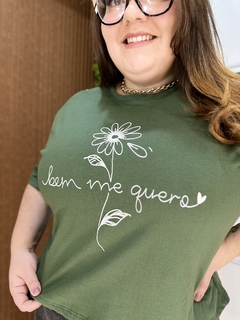 T-SHIRT CROPED BEM ME QUERO VERDE