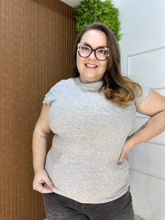 BLUSA CANELADO GELADINHO PLUSSIZE CINZA