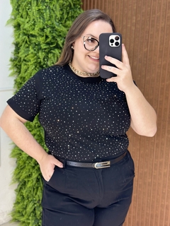 SHORT COM CINTO SARJADO ZARA COM ELASTANO PLUSSIZE PRETO - comprar online