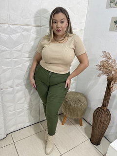 CALÇA BENGALINE PLUS VERDE MILITAR