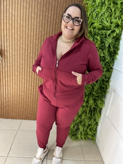 CONJUNTO DE MOLETOM FLANELADO MARSALA na internet