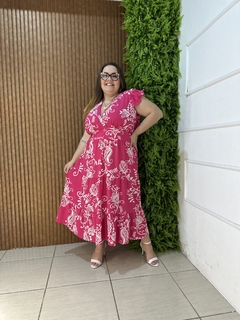 VESTIDO MIDI PLUSSZISE ESTAMPADO PINK