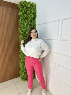 CALÇA ALFAIATARIA PINK COM CINTO DE CORRENTE