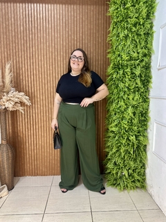 CALÇA PANTALONA VISCOLINHO PLUSSIZE VERDE