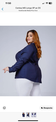 CAMISA VISCOSE PLUSSIZE MARINHO - Moda Básica & Identidade Urbana