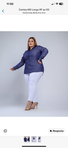 CAMISA VISCOSE PLUSSIZE MARINHO - loja online