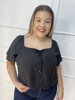 BLUSA VISCOSE DE LINHO PRETO