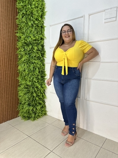 BODY POLIAMIDA PLUS LAÇO AMARELO na internet