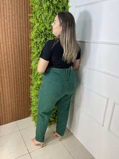 CALÇA JEANS RECORTE ZARA VERDE - comprar online