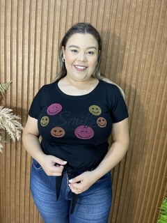 BLUSA SMILE BRILHOS PRETA