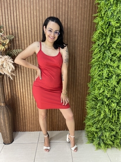 VESTIDO CANELADO VERMELHO - comprar online