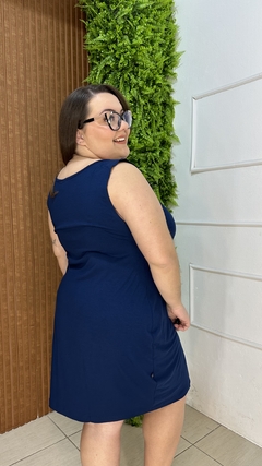 VESTIDO REGATA VISCOLYCRA BÁSICO PLUSSIZE MARINHO - comprar online