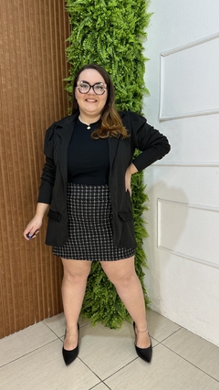 BLAZER JACARZINHO PLUSSIZE COM MANGA PRINCESA PRETO na internet