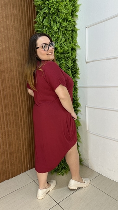 VESTIDO CAMISÃO VISCOLYCRA PLUSSIZE MARSALA - comprar online