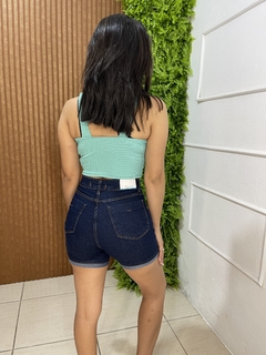 SHORT MEIA COXA BARRA DOBRADA ESCURO - comprar online