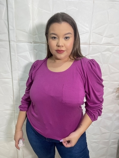 BLUSA LARGA BOLSINHO FUCSIA PLUS - comprar online