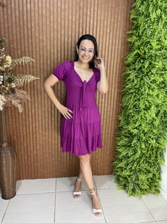 VESTIDO CIGANINHA COM LAÇO FUCSIA