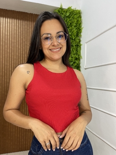 CROPED SLIM NADADOR RIBANA VERMELHO