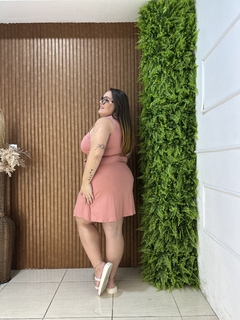 VESTIDO REGATA COM BOLSOS FRONTAIS ROSÉ na internet