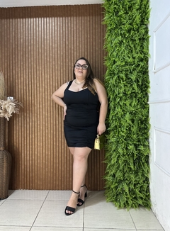 VESTIDO PLUS TUBINHO PRADA COM DRAPEDADO PRETO na internet