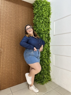 SAIA JEANS PLUSSIZE COM FRANJINHA DE BRILHOS - comprar online