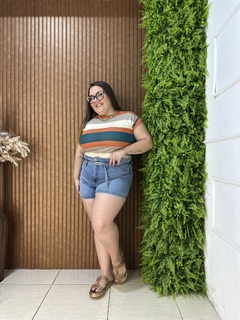 SHORT PLUS COM CINTINHO JEANS