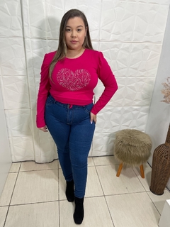 BLUSA CORAÇÃO DE BRILHOS PINK - comprar online