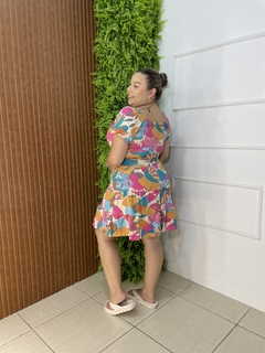 VESTIDO CIGANINHA COM LAÇO ESTAMPADO COLORIDO - comprar online