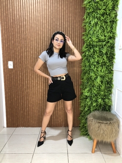 SHORT DE SARJA COM CINTO PRETO - comprar online