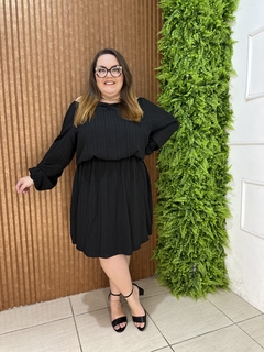 VESTIDO PLUSSIZE CREPE VERONA PRETO