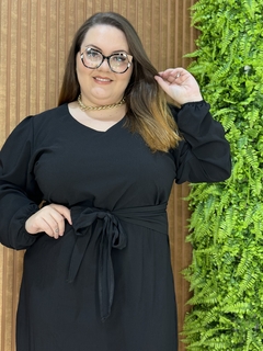 VESTIDO PLUSSIZE CREPE ZENZO PRETO