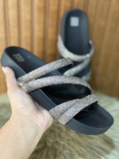 RASTEIRA ZAXY GLITTER PRETO/PRATA