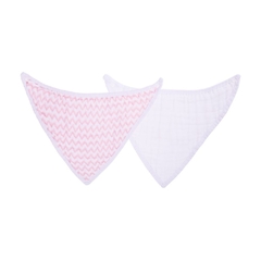 BABADOR BANDANA SOFT PREMIUM PAPI BABY CHEVRON ROSA 2 UN