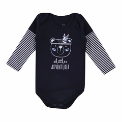 BODY KIKO BABY MANGA LONGA LITTLE ADVENTURER PRETO