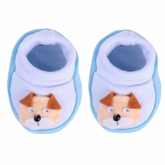 PANTUFA BEBÊ LAÇOS ELIAS CACHORRINHO AZUL