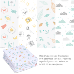 FRALDA COM BAINHA ESTAMPADA PAPI 5 UNIDADES - comprar online