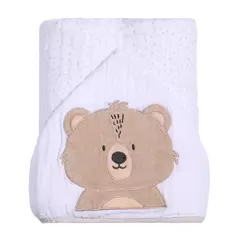 TOALHA DE BANHO SOFT PAPI FRIENDS COM CAPUZ BORDADO URSO TED